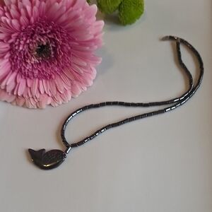 Hematite Hand Carved Black Necklace